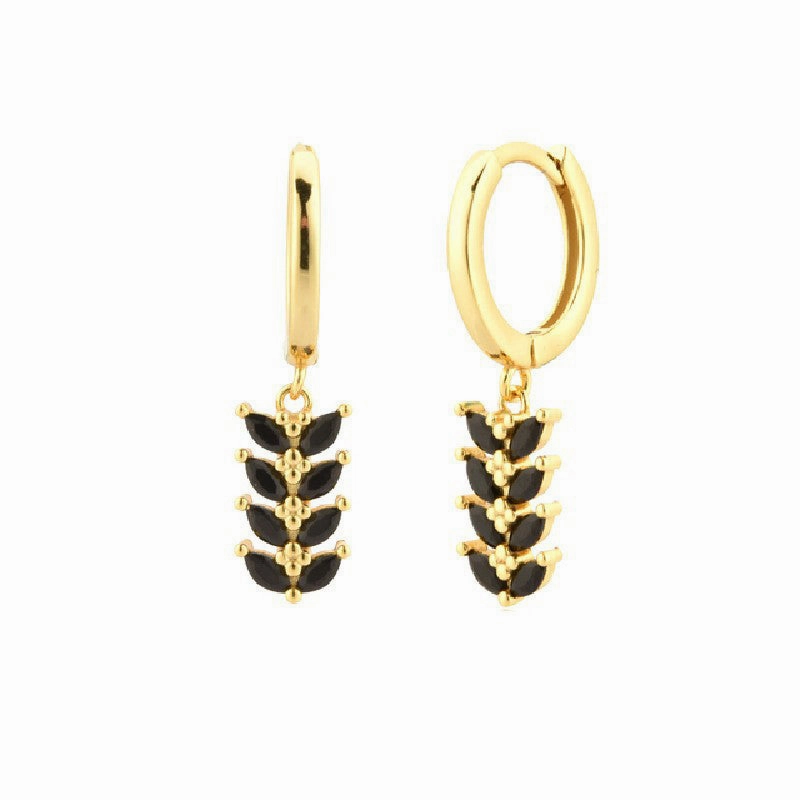 Wholesale Earrings Brass Vintage Style Drip Diamond Earrings Exquisite OLY-ES-BJ001