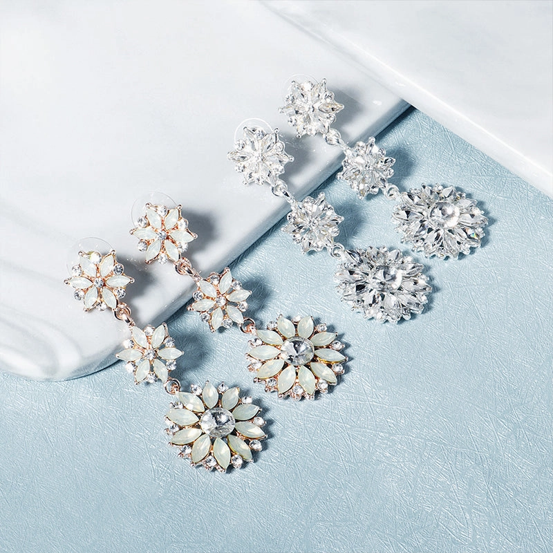 Wholesale Earrings Zircon Street Shot Earrings Jelly Rhinestone Personality Earrings OLY-ES-HX002