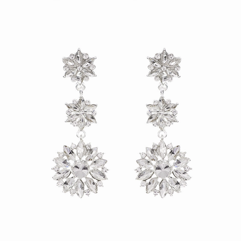 Wholesale Earrings Zircon Street Shot Earrings Jelly Rhinestone Personality Earrings OLY-ES-HX002