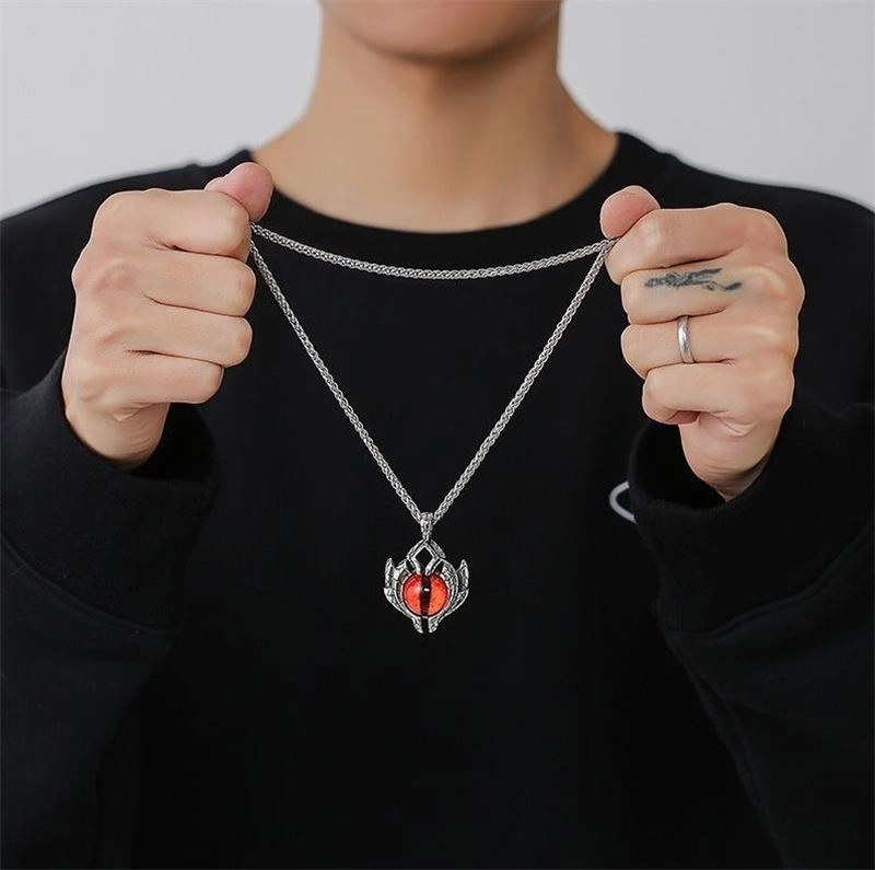 Wholesale Evil Eye Necklace Men's Titanium Steel Luminous Jewelry