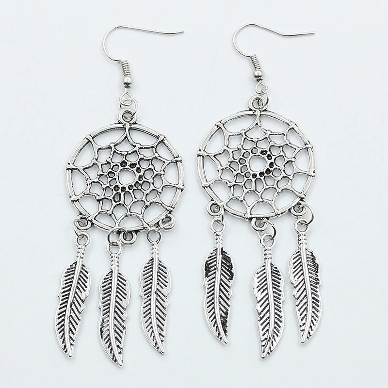 Wholesale Feather Earrings Pumeng Net Alloy Earrings