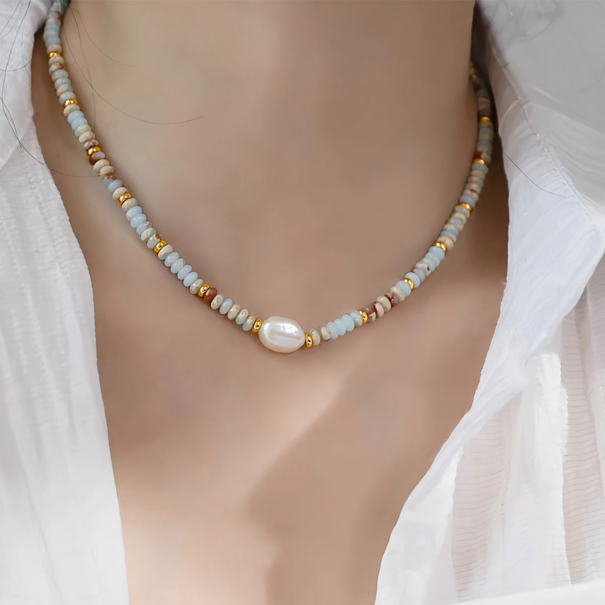 Wholesale freshwater pearl beaded necklace