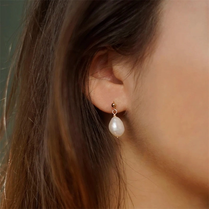 Wholesale Freshwater Pearl Stainless Steel Earrings