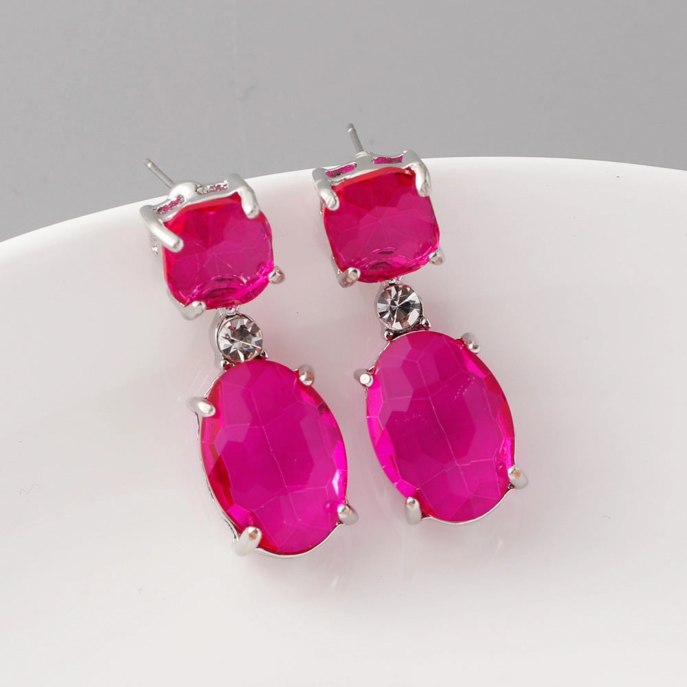 Wholesale Geometric Diamond Stud Zinc Alloy Earrings