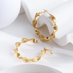 Wholesale Geometric Twisted Twist Irregular Copper Stud Earrings