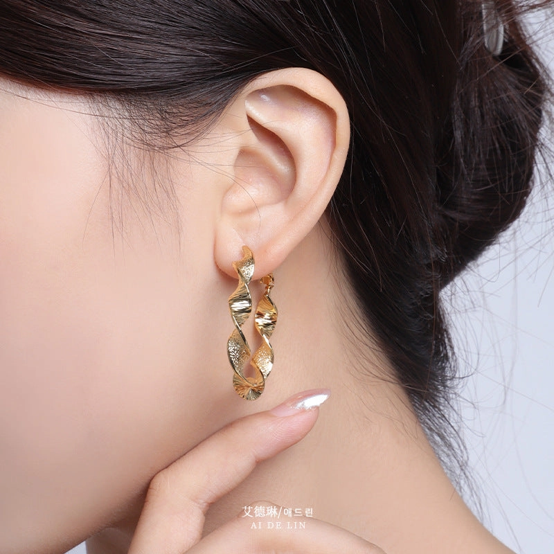 Wholesale Geometric Twisted Twist Irregular Copper Stud Earrings
