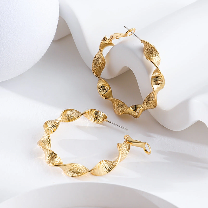 Wholesale Geometric Twisted Twist Irregular Copper Stud Earrings