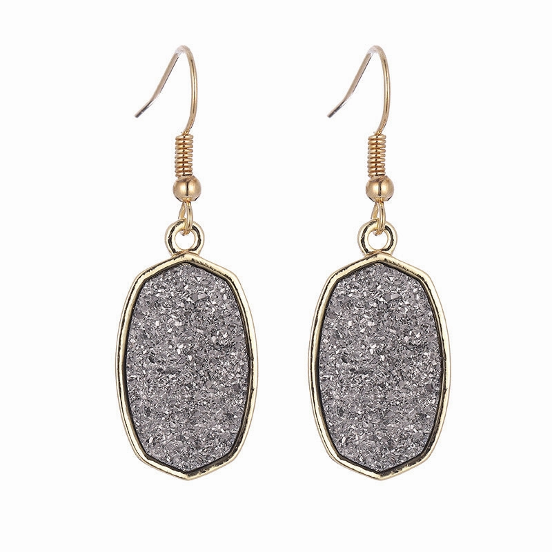 Wholesale Geometry Resin Teeth Alloy Earrings
