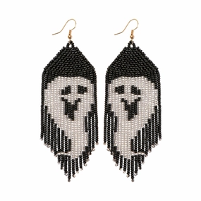 Wholesale Ghost Rice Beads Halloween Glass Earrings