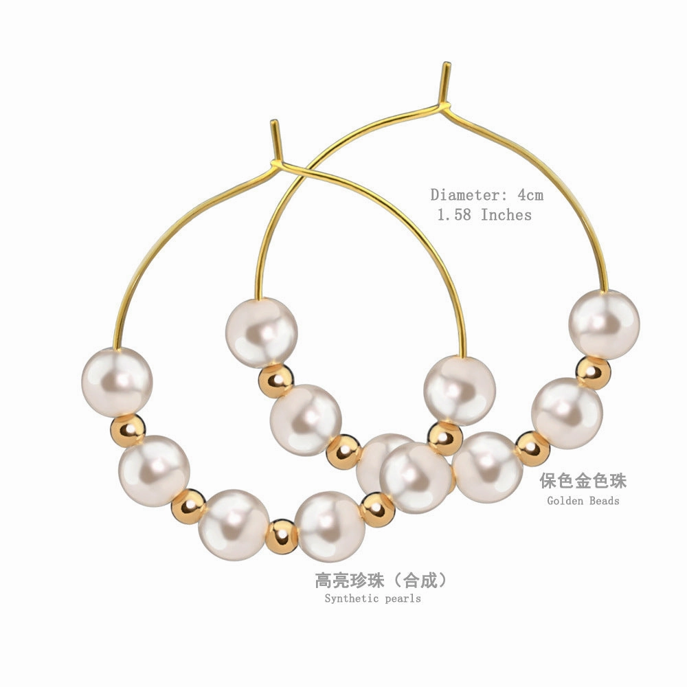 Wholesale Gold Pearl Large Earrings