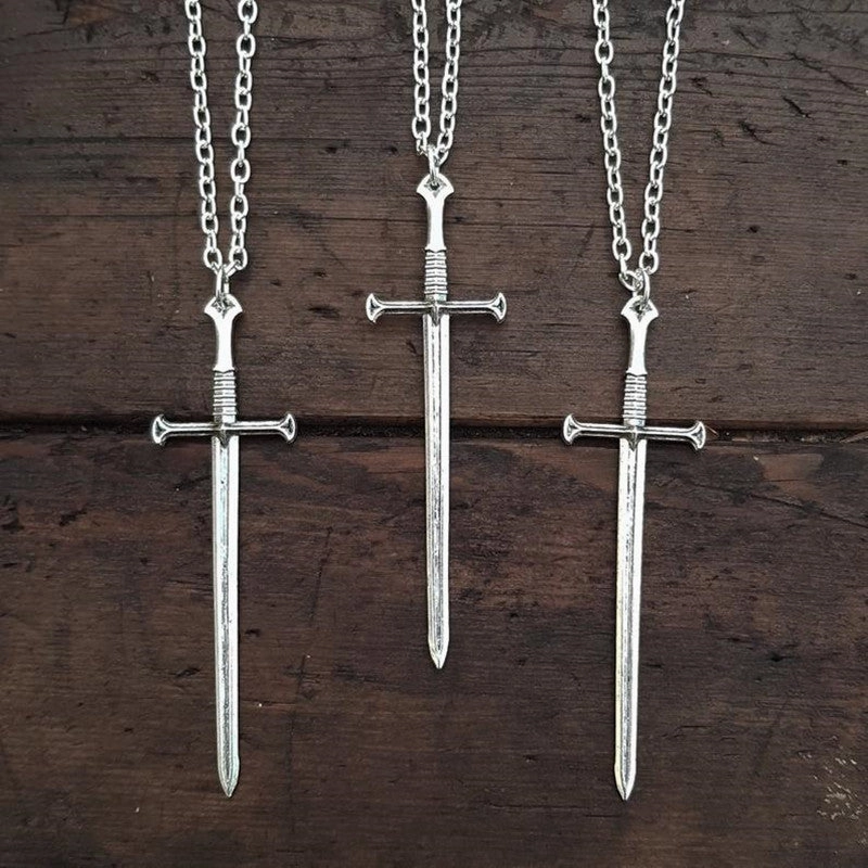 Wholesale Gothic Sword Bronze Retro Punk Necklace