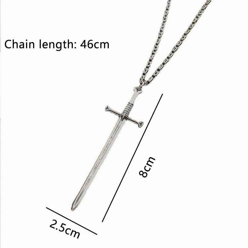 Wholesale Gothic Sword Bronze Retro Punk Necklace