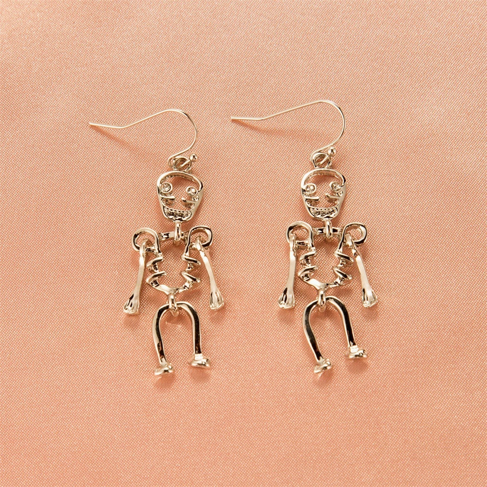 Wholesale Halloween Funny Skeletons Pumpkin Lanterns Bat Alloy Earrings