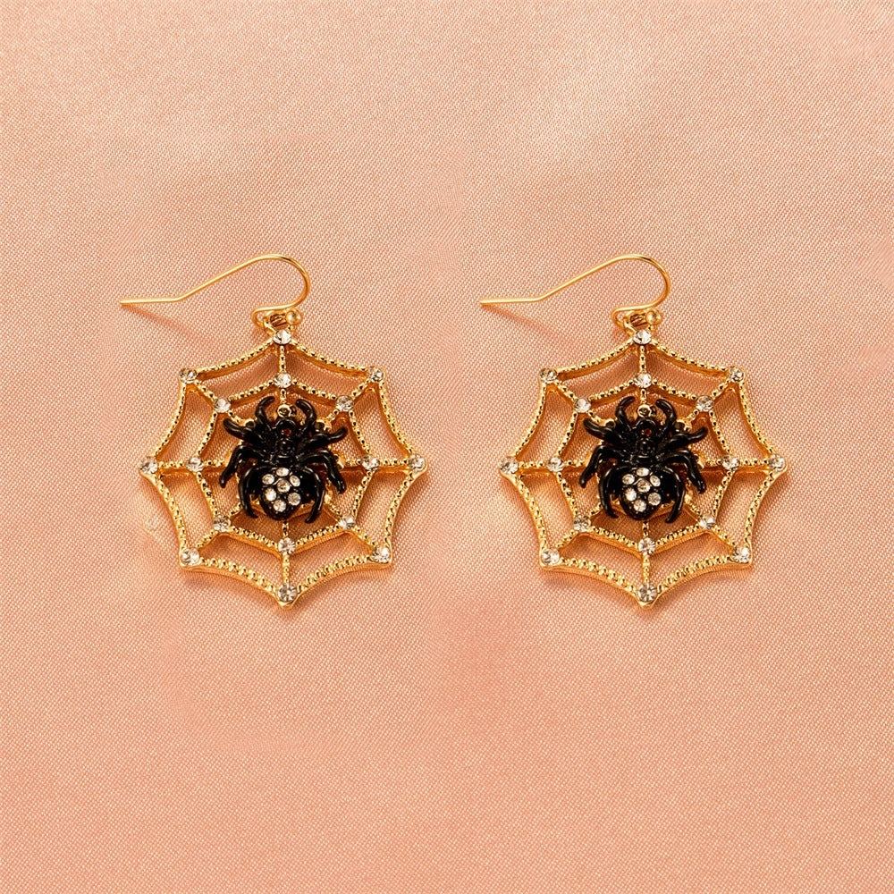 Wholesale Halloween Funny Skeletons Pumpkin Lanterns Bat Alloy Earrings