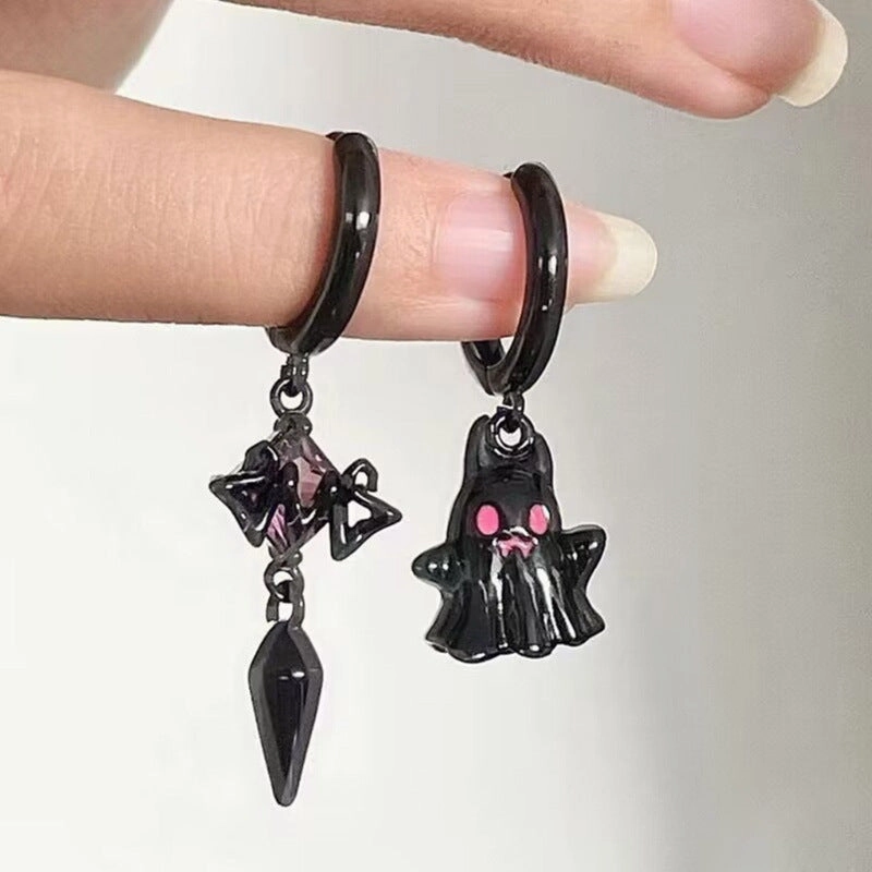 Wholesale Halloween Ghost Asymmetric Alloy Earrings