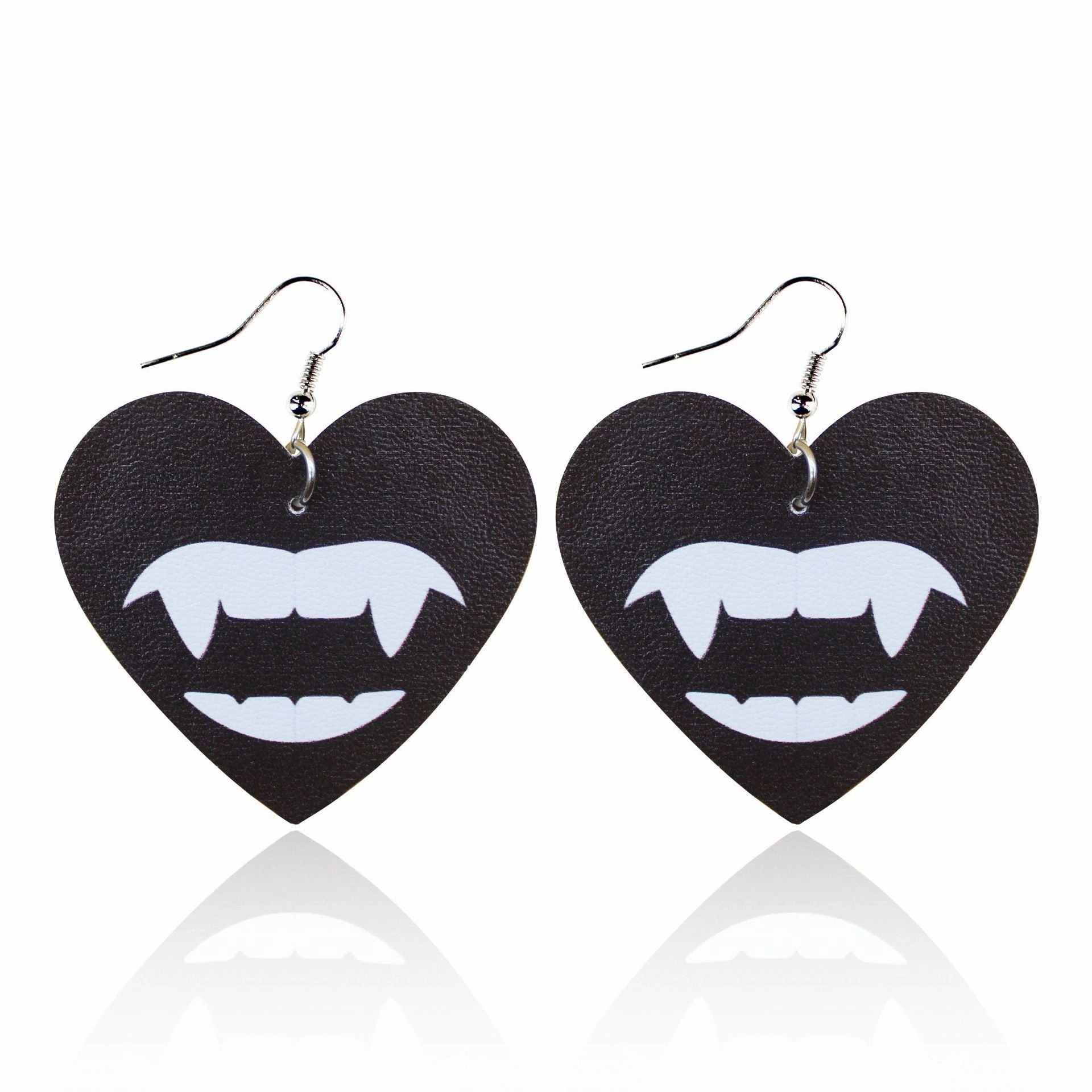 Wholesale Halloween Leather Cartoon Pumpkin Ghost Earrings