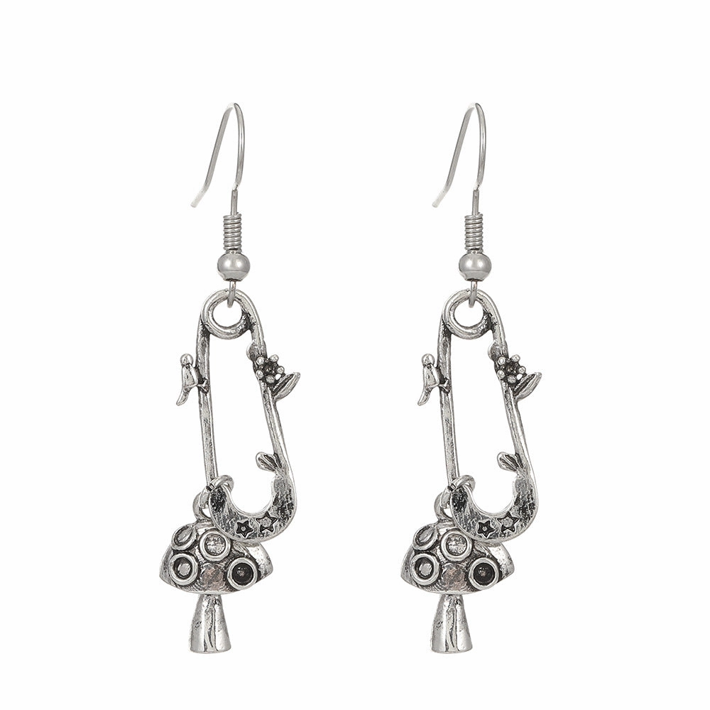 Wholesale Halloween Retro Gothic Bat Wings Alloy Earrings