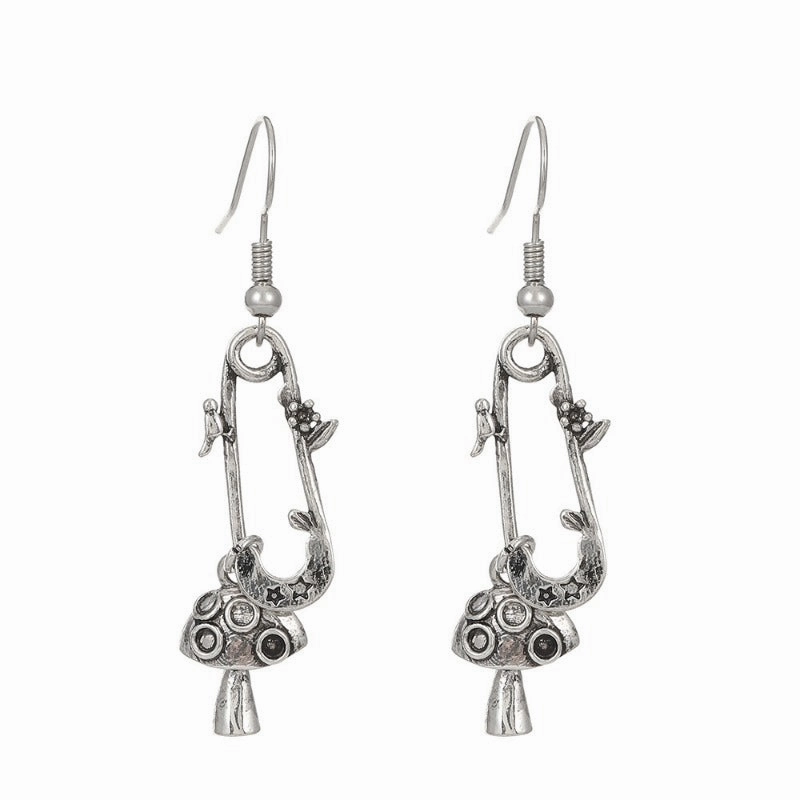 Wholesale Halloween Retro Gothic Bat Wings Alloy Earrings