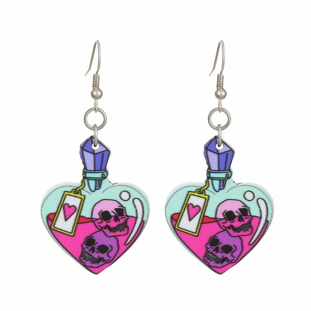 Wholesale Halloween series Bat Skeleton Acrylic Earrings