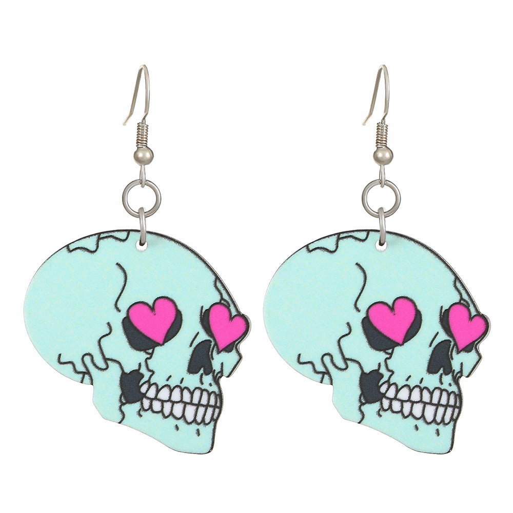 Wholesale Halloween series Bat Skeleton Acrylic Earrings
