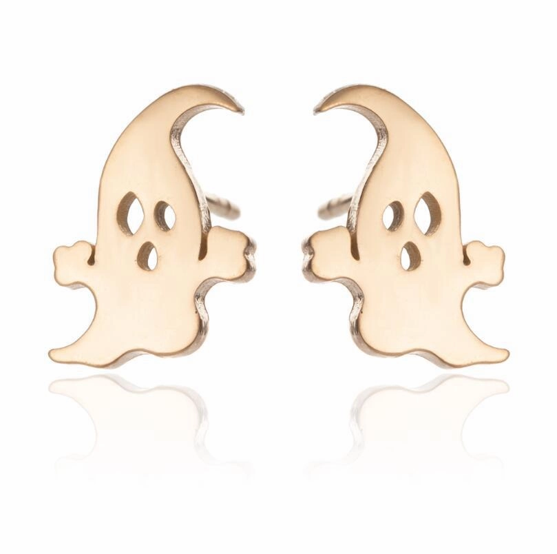 Wholesale Halloween Stainless Steel Cute Pumpkin Ghost Christmas Earrings