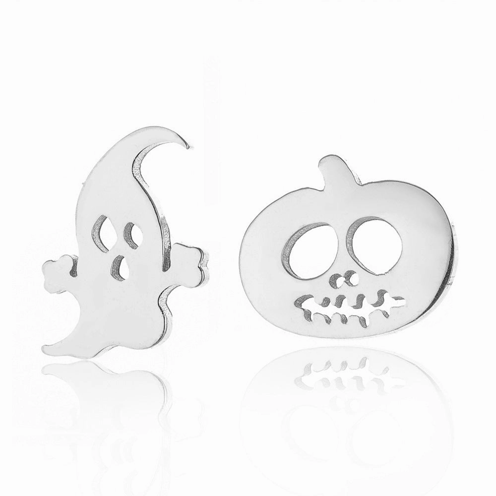 Wholesale Halloween Stainless Steel Cute Pumpkin Ghost Christmas Earrings