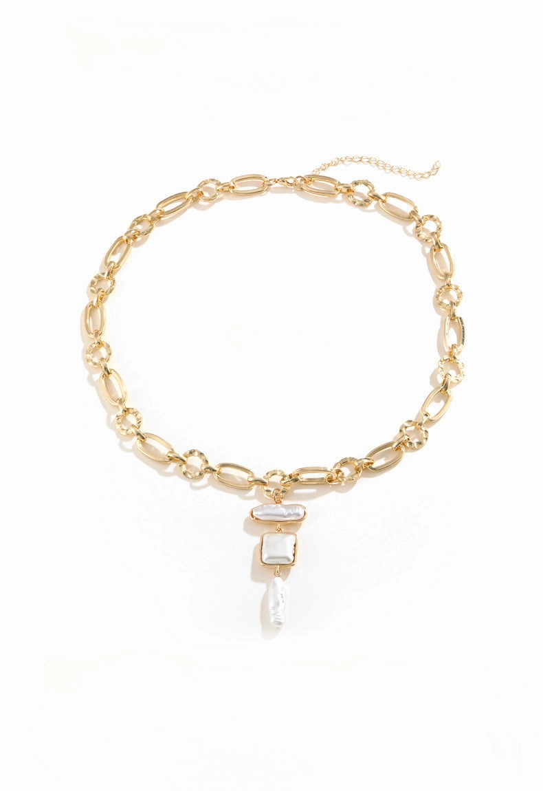 Wholesale Handmade Beaded Imitation Baroque Pearl Pendant Necklaces