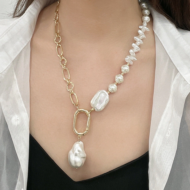 Wholesale Handmade Beaded Imitation Baroque Pearl Pendant Necklaces