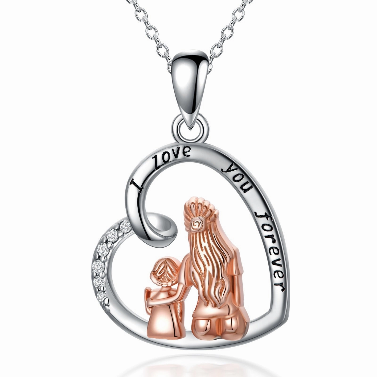 Wholesale Heart Shaped Mother's Day Mother and Daughter Necklace