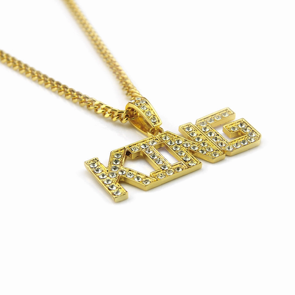 Wholesale Hip Hop King Letter Alloy Necklace