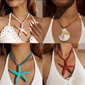 Wholesale Holiday Beach Bohemian Starfish Necklace