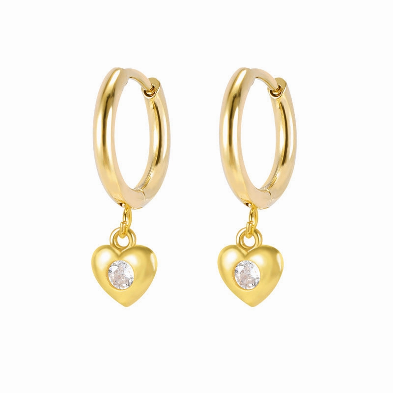 Wholesale Hollow Heart Earrings Copper