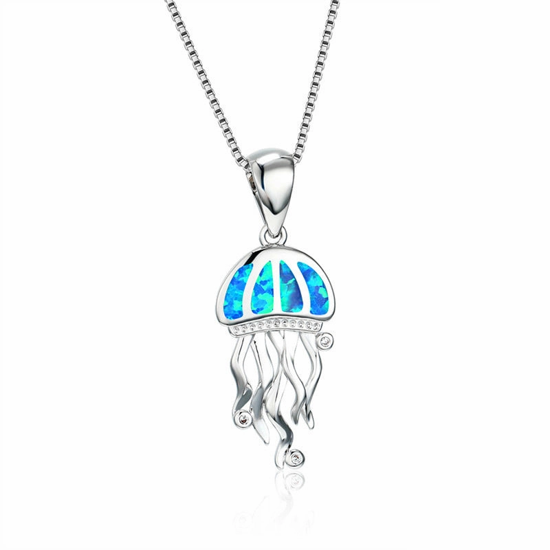 Wholesale ins platinum jellyfish necklace