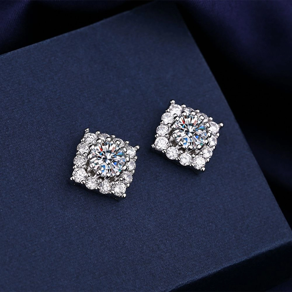 Wholesale Jewelry Shiny Snowflake Copper Earrings