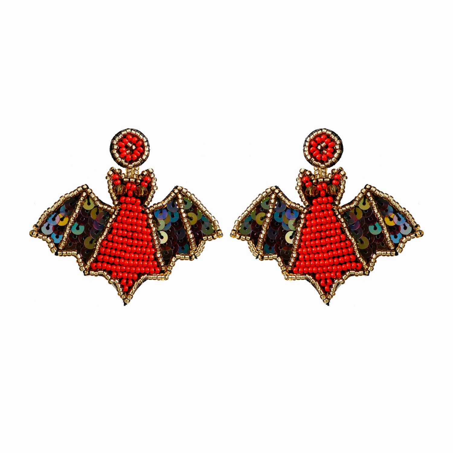 Wholesale Kill Matt Bat Hand Made Sequins Mixed Material Earrings