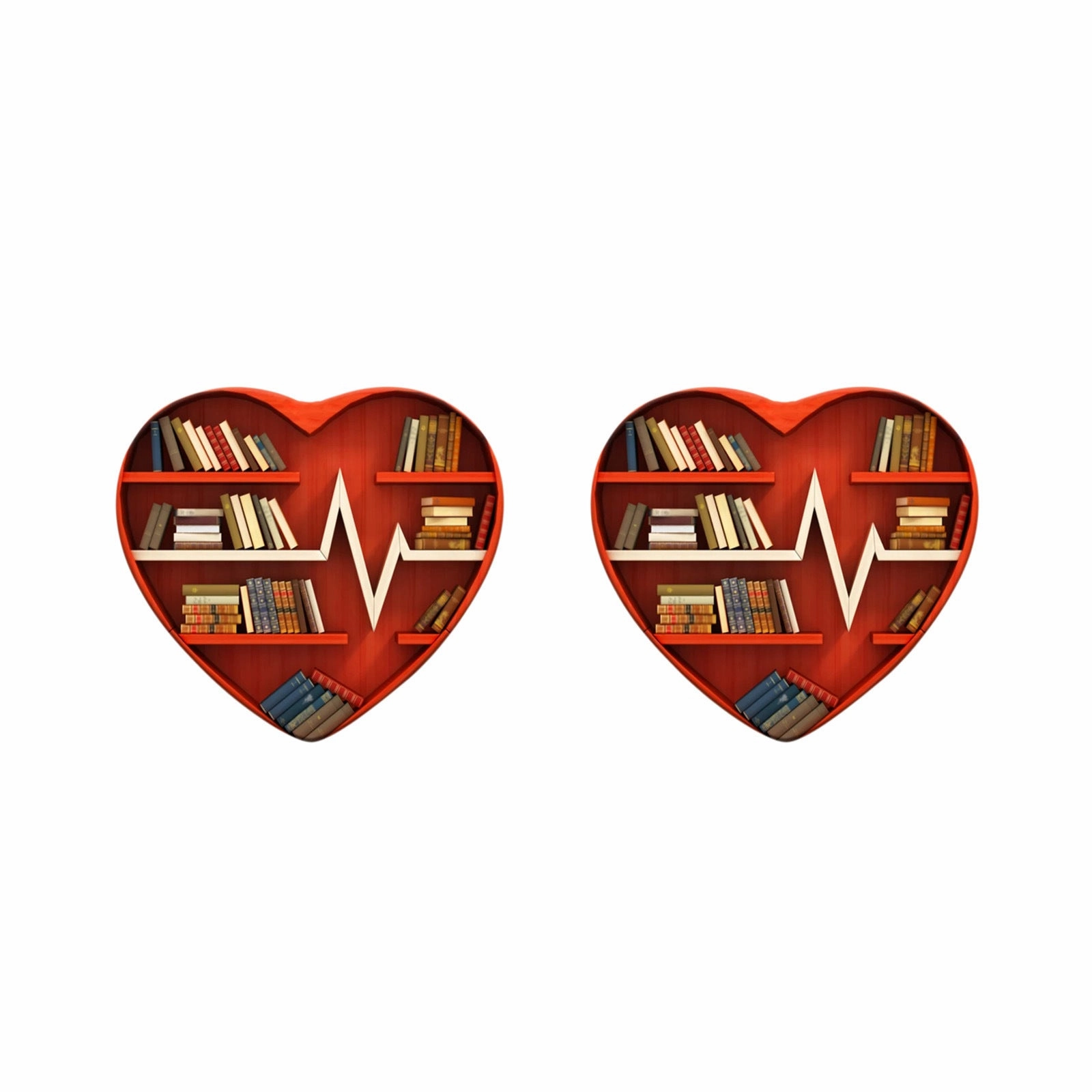 Wholesale Love Bookshelf Creative Acrylic Cartoon Earrings