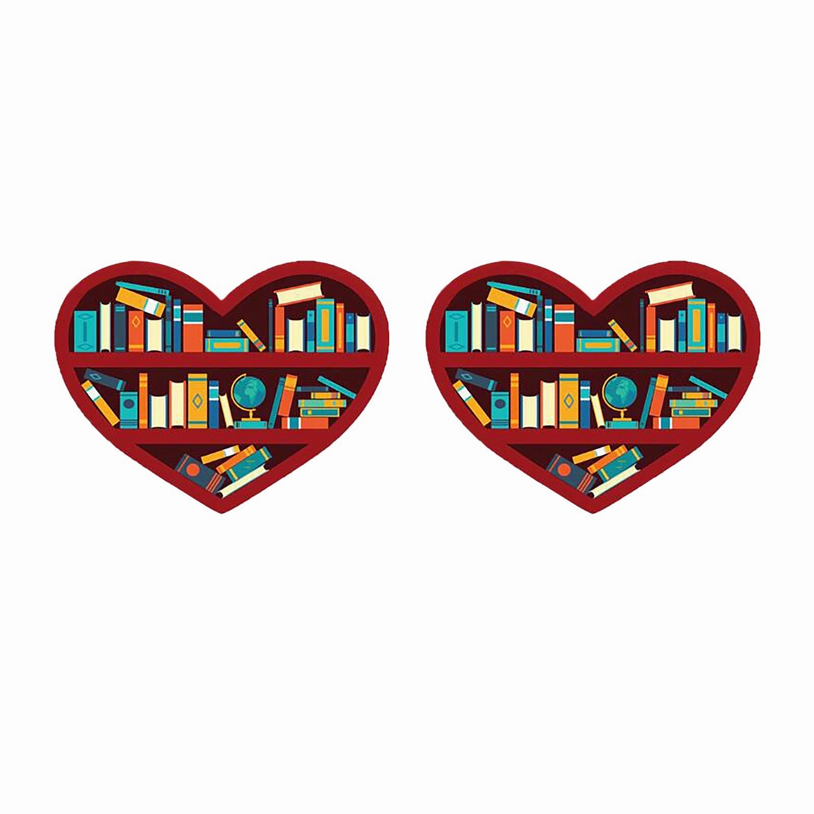 Wholesale Love Bookshelf Creative Acrylic Cartoon Earrings