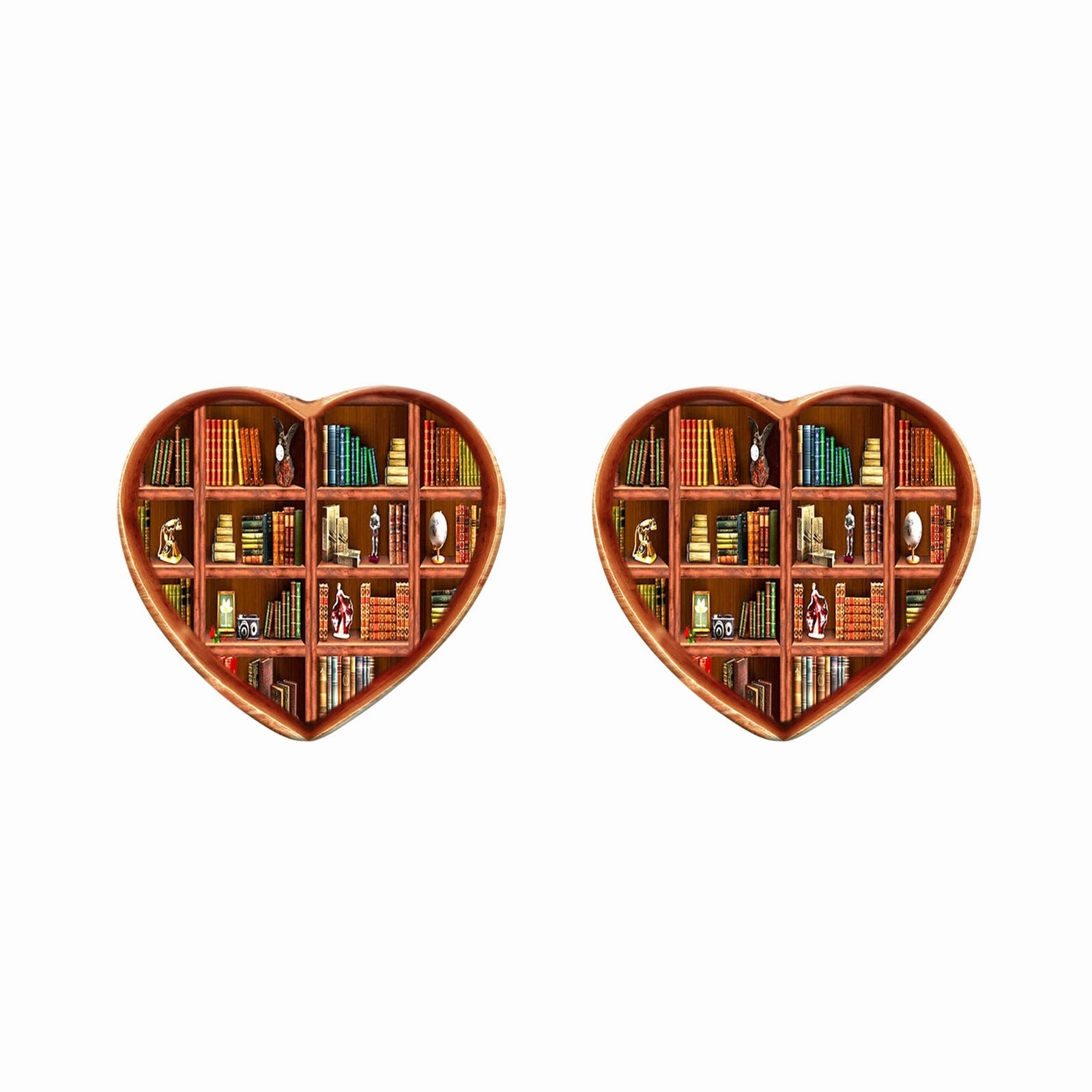 Wholesale Love Bookshelf Creative Acrylic Cartoon Earrings