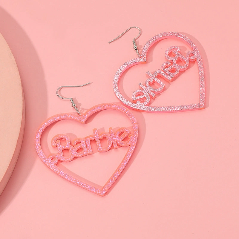 Wholesale Love Heart Hollow Acrylic Earrings