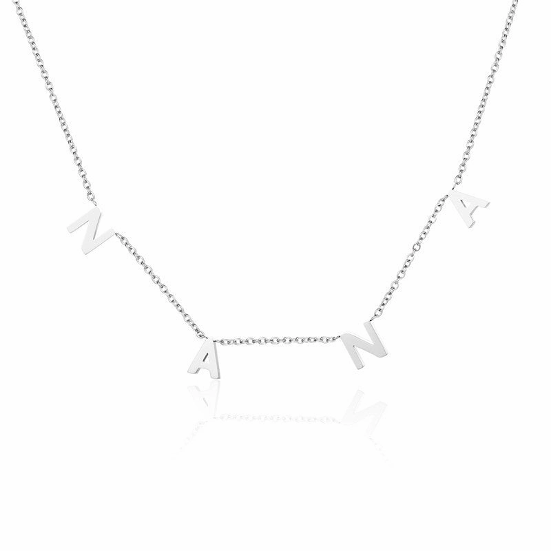 Wholesale LOVE MAMA NANA Mother's Day Gift Titanium Steel Necklace