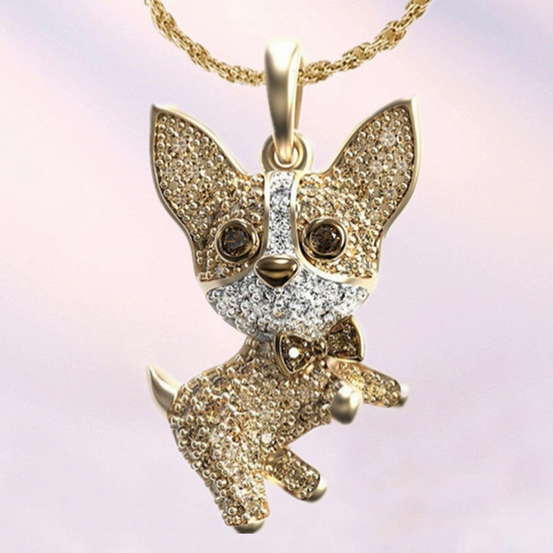 Wholesale Lovely Corgi Diamond Necklace