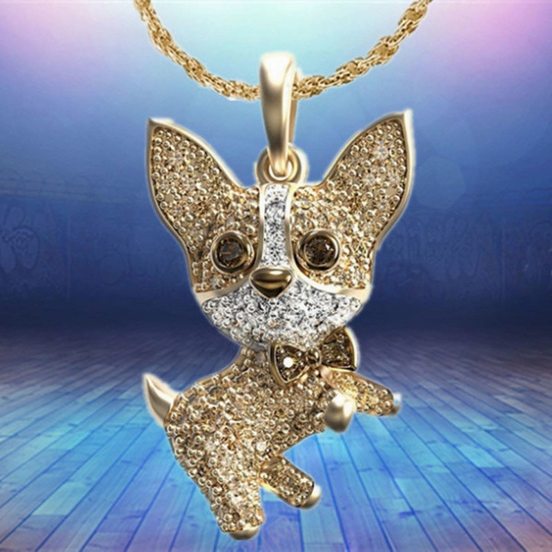 Wholesale Lovely Corgi Diamond Necklace