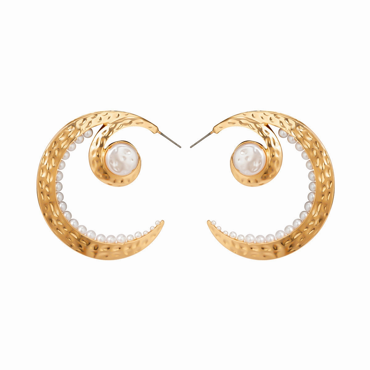 Wholesale Meniscus Vintage Alloy Imitation Pearl Earrings