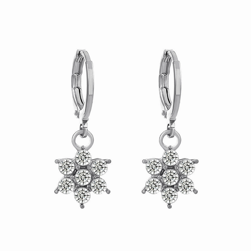 Wholesale Metal Geometric Alphabet Heart Alloy Earrings