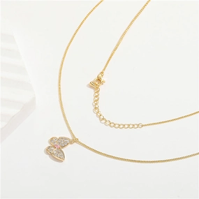 Wholesale Micropaved Zirconia Butterfly Necklace Collarbone Chain