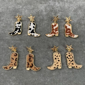 Wholesale Milky Cow Star Alloy Earrings