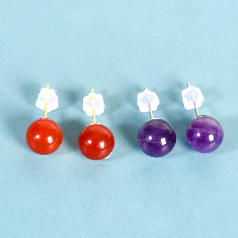 Wholesale Natural Crystal Raw Stone Crystal Earrings Stud Earrings