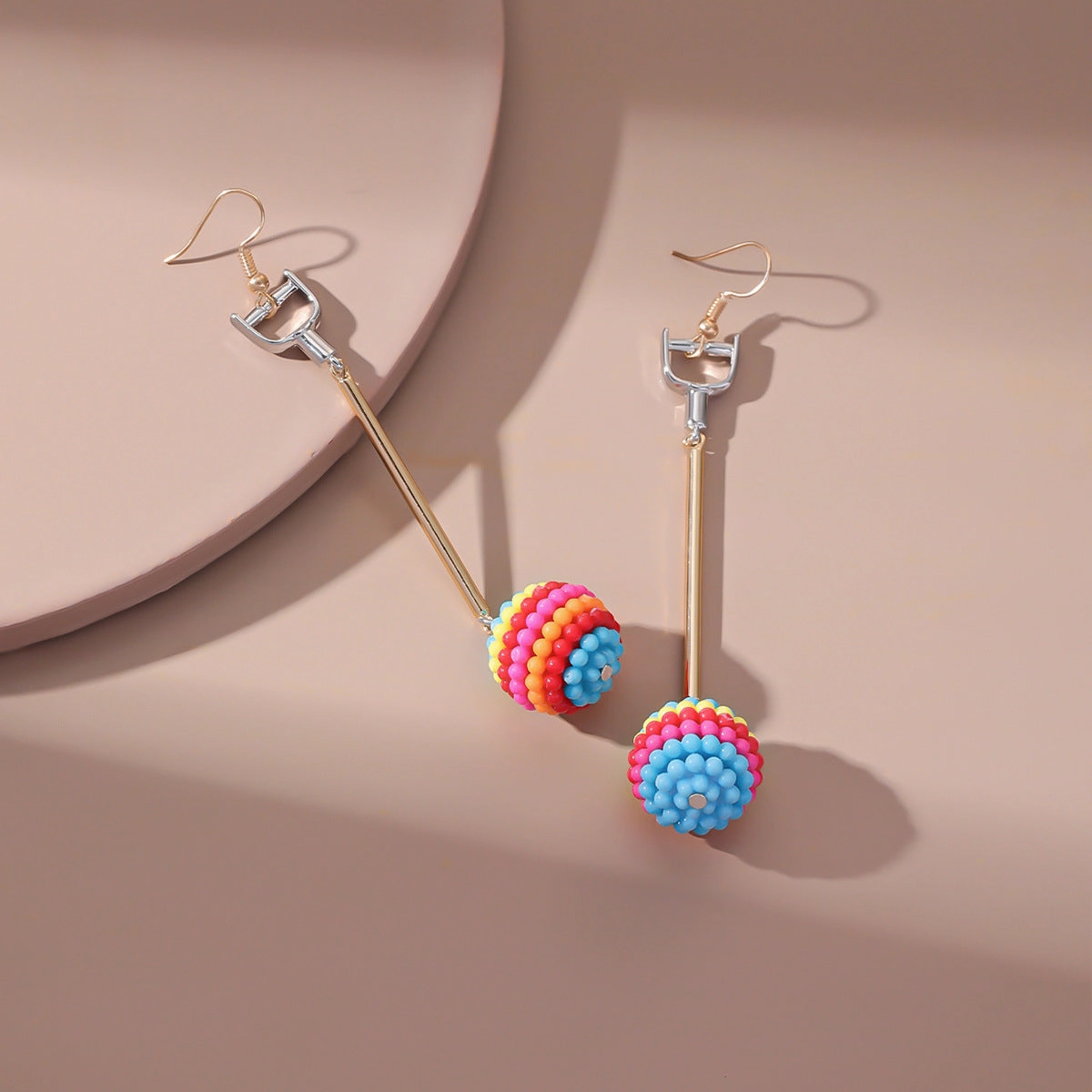 Wholesale of New Ball Small Fresh Colored Resin Earrings