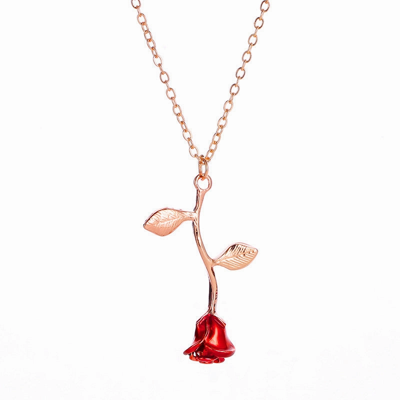 Wholesale Oil Drop Rose Clavicle Necklace Valentine's Day
