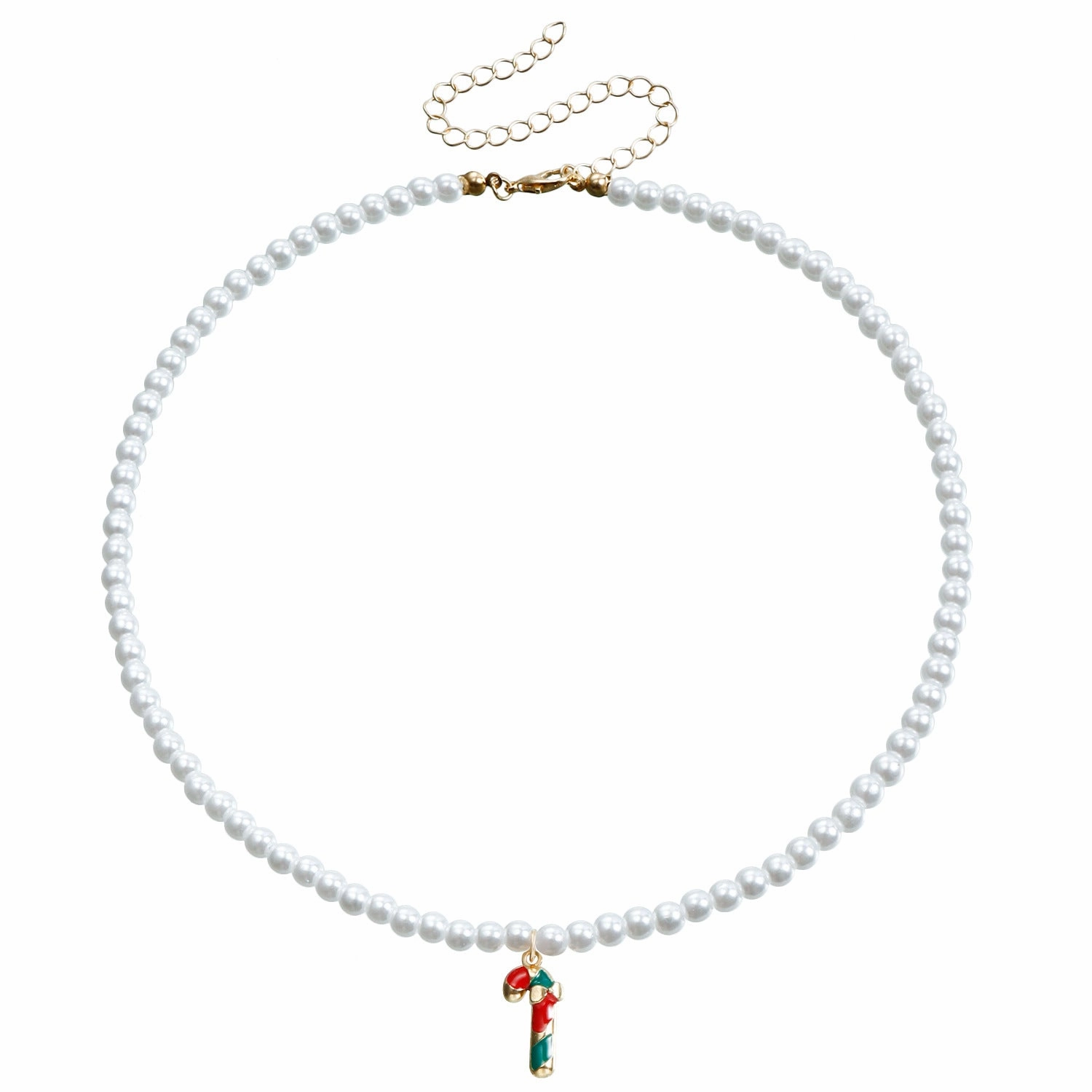 Wholesale Pearl Drop Oil Snowflake Bell Christmas Tree Necklace Sweater Chain